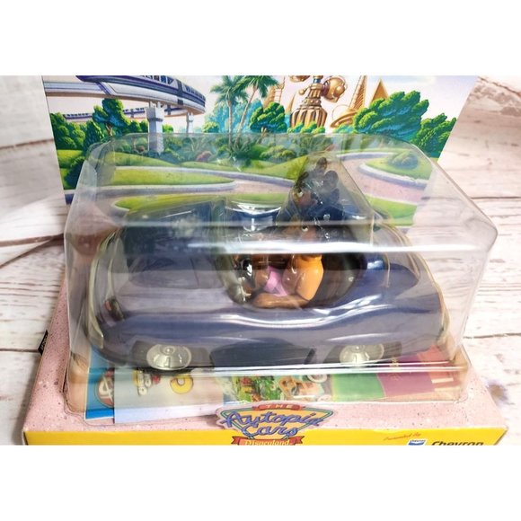 Vintage 2000 Autopia Cars Disneyland Chevron Toy Car - Pull Back Rolling Gift - Picture 7 of 14